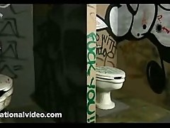 Sexy exotic bbw babe sucks dick at gloryhole in bathroom