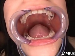 Japanese girl fucked in mouth and hairy pussy