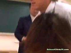 Schoolgirl Rapped By Schoolguys And Teachers Licked Fingered Nipples Sucked In The Classroo