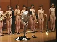 Weird Japanese Oddity Of A Naked Orchestra Playing On Stage